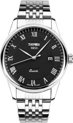 Stalen Heren Horloge - Polshorloge - Geschenkdoosje - Black