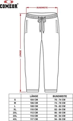 Comeor Joggingbroek Heren Met Rits - Zwart - 3XL - Trainingsbroek Heren Met Rits - Lange Sportbroek -Casio Verkoop 722x1200 6
