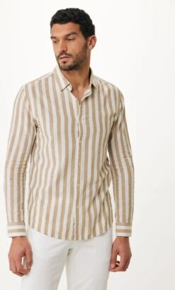 Mexx Striped Linen Shirt Mannen - Zand - Maat M -Casio Verkoop 725x1200 7