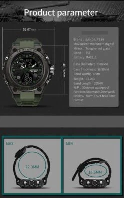 Horloge - Stoer - Mannen - Waterdicht - Groen - Mat Zwart - Rubberen Band - Trendy - Military Watch - Cadeau Tip -Casio Verkoop 754x1200 2