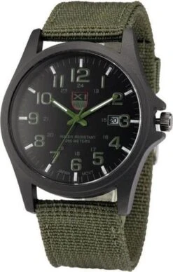 New Military Horloge Groen / Zwart | Nylon | Ø 40 Mm