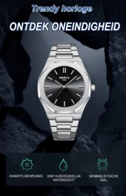NIBOSI Horloges Voor Mannen -2022 Design - Horloge Mannen - Luxe Zilver - Heren Horloge - Zwart Edelstaal - Roestvrij Staal - Waterdicht- Chronograaf - Geschenkset Met Verstelbare Pin -Casio Verkoop 776x1200 4