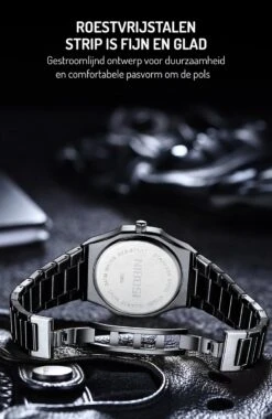 NIBOSI Horloges Voor Mannen -2022 Design - Horloge Mannen - Luxe Zwart Design - Heren Horloge - Zwart Edelstaal - Roestvrij Staal - Waterdicht- Chronograaf - Geschenkset Met Verstelbare Pin -Casio Verkoop 779x1200