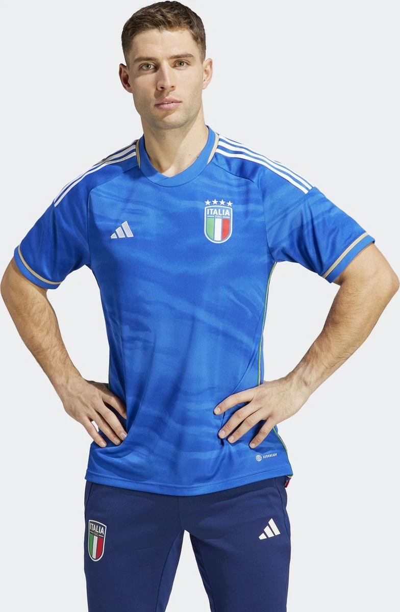 Adidas Performance Italië 23 Thuisshirt - Heren - Blauw - L 10 Adidas Performance Italië 23 Thuisshirt - Heren - Blauw - L - Afbeelding 8