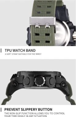 Heren Horloge Zwart Met Zwarte Rubber Band | WR 5BAR | Smael | Waterdicht |Glow In Dark | Mud Master | Leger | Army | Grof | Licht | Rubberen Band | Timer | Eyecatcher | Master| Shock | Vaderdag Cadeau | Vaderdag | Kado| -Casio Verkoop 786x1200