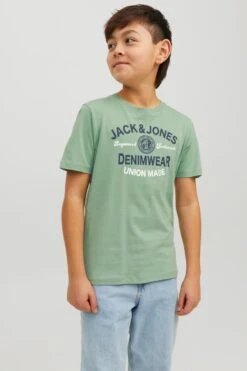 Jack & Jones Junior T-shirt Jjelogo Tee Ss O-neck 2col Aw22 Noo 12213081 Granite Green -Casio Verkoop 799x1200 27