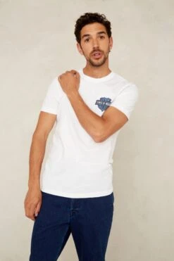 Kings Of Indigo - Darius | White Denim Crazies - T-shirt Korte Mouwen - Wit - M