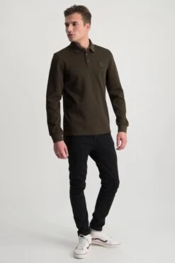 Colourful Rebel Uni Structure Polo Longsleeve Heren Poloshirt - Maat M