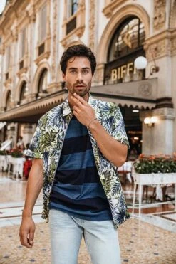 Twinlife Overhemd Shirt Leaves Ss Tw13206 Blanc De Blanc 109 Mannen Maat - L -Casio Verkoop 800x1200 216