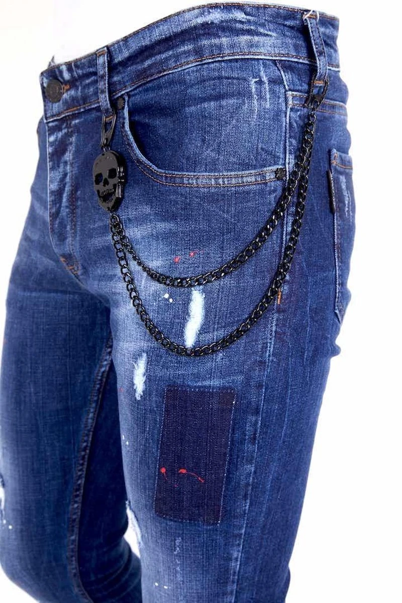 Exclusieve Spijkerbroek Heren Slim Fit - 1001- Blauw 9 Exclusieve Spijkerbroek Heren Slim Fit - 1001- Blauw - Afbeelding 7