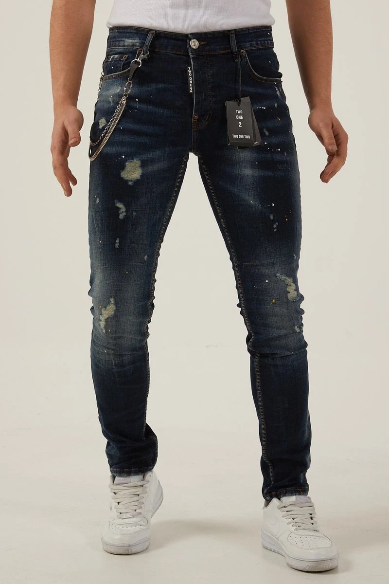 212 By XWAY JEANS K/829 - RIPPET MET PAINT SPLATTER - HEREN SLIM FIT JEANS - SPIJKERBROEK - SLIM FIT - PREMIUM STREET FASHION - BLAUW 3 212 By XWAY JEANS K/829 - RIPPET MET PAINT SPLATTER - HEREN SLIM FIT JEANS - SPIJKERBROEK - SLIM FIT - PREMIUM STREET FASHION - BLAUW