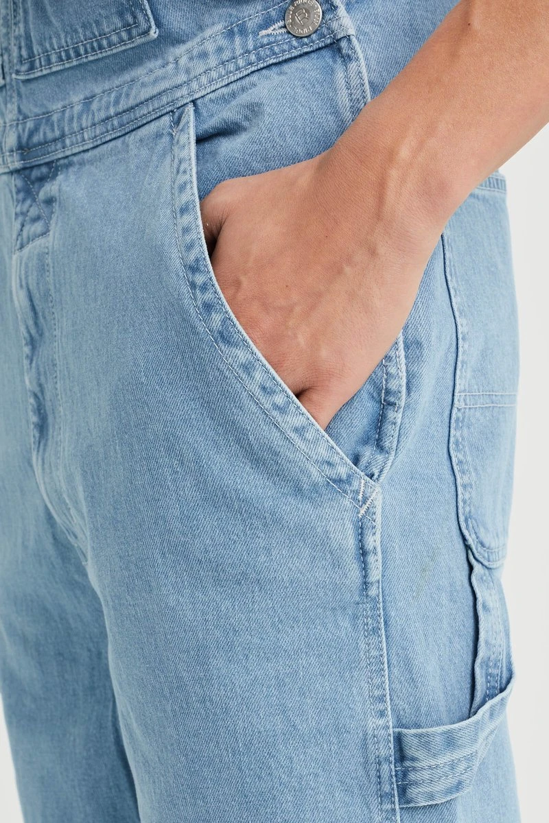 WE Fashion Heren Loose Fit Tuinbroek Met Comfort-stretch 4 WE Fashion Heren Loose Fit Tuinbroek Met Comfort-stretch - Afbeelding 2