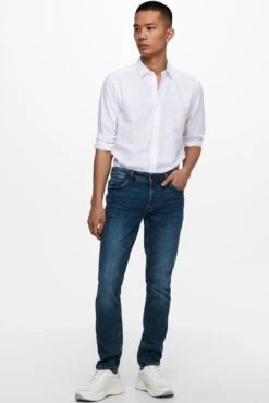 Only & Sons Overhemd Onscaiden Ls Solid Linen Shirt Noos 22012321 White Mannen Maat - L -Casio Verkoop 801x1200 6