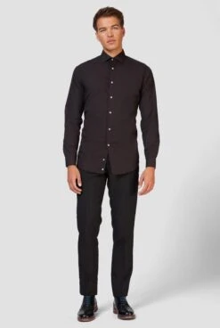 OppoSuits Black Knight Shirt - Heren Overhemd - Casual Effen Gekleurd - Zwart - Maat EU 41/42 -Casio Verkoop 806x1200 14