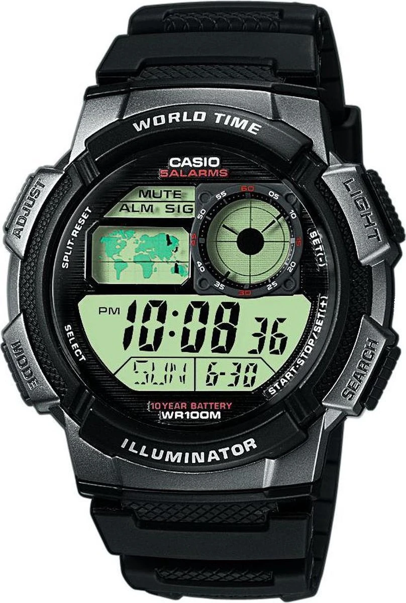 Casio Collection AE-1000W-1BVEF Herenhorloge 43,7 Mm - Zwart 14 Casio Collection AE-1000W-1BVEF Herenhorloge 43,7 Mm - Zwart - Afbeelding 12