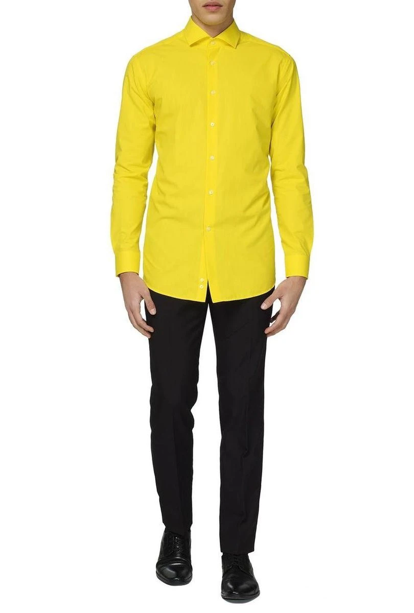 OppoSuits Yellow Fellow Shirt - Heren Overhemd - Casual Effen Gekleurd - Geel - Maat EU 41/42 7 OppoSuits Yellow Fellow Shirt - Heren Overhemd - Casual Effen Gekleurd - Geel - Maat EU 41/42 - Afbeelding 5