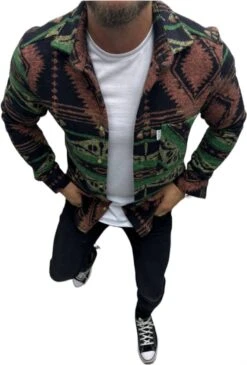 Merkloos MANNISH - Overhemd Heren - Oranje Groen - Geruit - Oversize - Lange Mouwen - Strepen - Blouse/Vest Volwassenen - Maat XXL -Casio Verkoop 812x1200 7