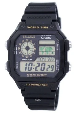 Casio Horloge AE-1200WH-1AVEF World Timer Zwart