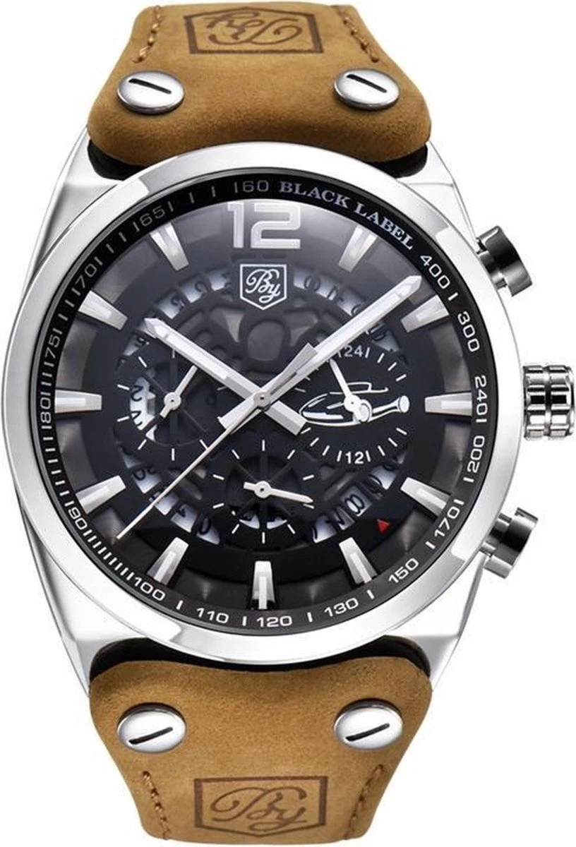 Aviator Horloge – Chronograaf – Suède Lederen Band 3 Aviator Horloge – Chronograaf – Suède Lederen Band