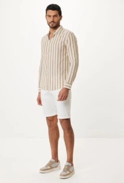 Mexx Striped Linen Shirt Mannen - Zand - Maat M -Casio Verkoop 817x1200 5
