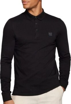 Hugo Boss - LS Polo Passerby Zwart - Slim-fit - Heren Poloshirt Maat M