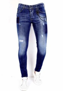 Exclusieve Spijkerbroek Heren Slim Fit - 1001- Blauw