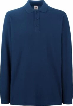 Fruit Of The Loom Heren Premium Poloshirt Met Lange Mouwen (Marine)