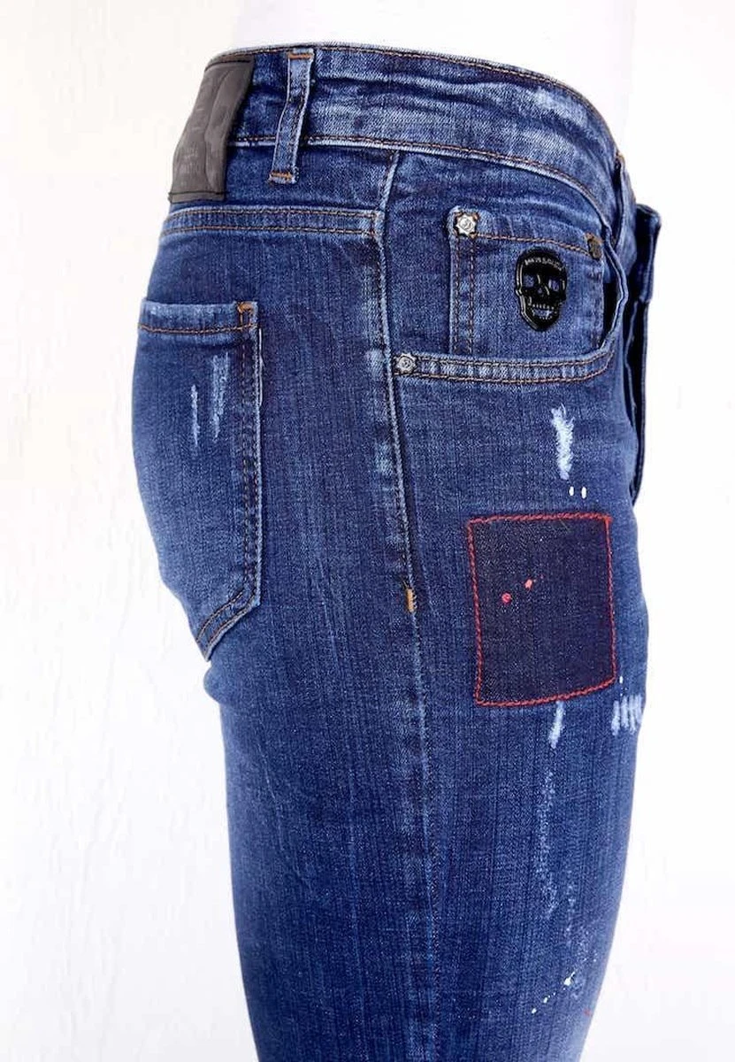 Exclusieve Spijkerbroek Heren Slim Fit - 1001- Blauw 6 Exclusieve Spijkerbroek Heren Slim Fit - 1001- Blauw - Afbeelding 4