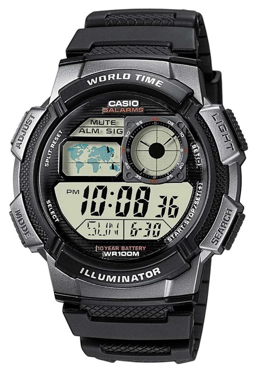 Casio Collection AE-1000W-1BVEF Herenhorloge 43,7 Mm - Zwart 3 Casio Collection AE-1000W-1BVEF Herenhorloge 43,7 Mm - Zwart