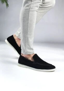 Merkloos Cotton District Suede Loafers Laag Zwart - Herenschoenen -Casio Verkoop 840x1200 10