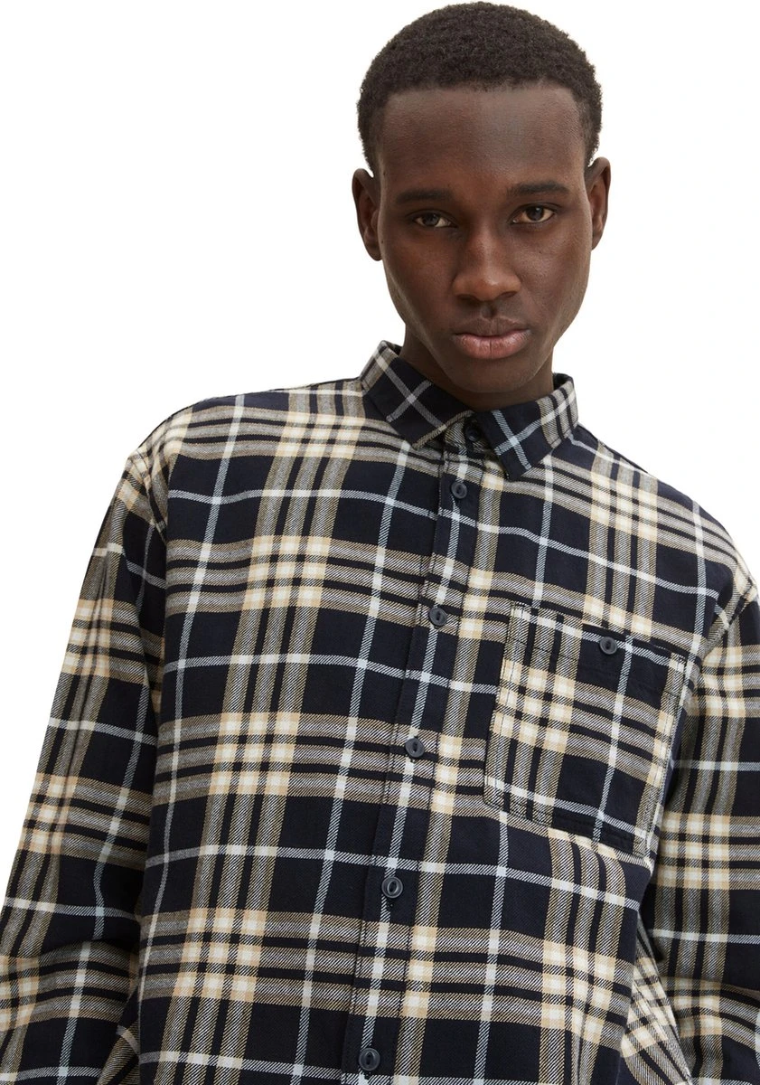 TOM TAILOR Relaxed Checked Shirt Heren Overhemd - Maat L 6 TOM TAILOR Relaxed Checked Shirt Heren Overhemd - Maat L - Afbeelding 4