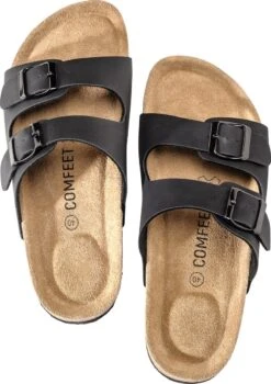 Slippers Dames - Slippers Heren - Sandalen - Memory Foam Voetbed - PU Leer - Zwart - Maat 37 -Casio Verkoop 848x1200 6