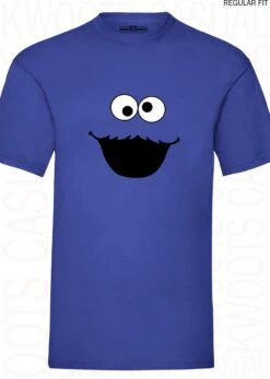 Merkloos COOKIE MONSTER Herenshirt - Koningsblauw - Maat XL - Korte Mouwen - Ronde Hals - Regular Fit - Grappige Designs - Leuke Shirtjes - Humor - Original Kwoots - Cadeau - Koekiemonster - Sesamstraat -Casio Verkoop 853x1200 12