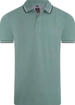 Mario Russo - Heren Polo SS Tipped Polo Edward - Groen - Maat L