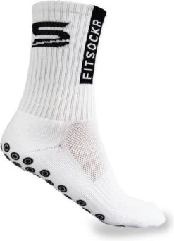 FitSockr Gripsokken Voetbalsokken Sportsokken Anti Slip Sokken Gripsokken Voetbal - Maat 38/43 - Wit - Polyester