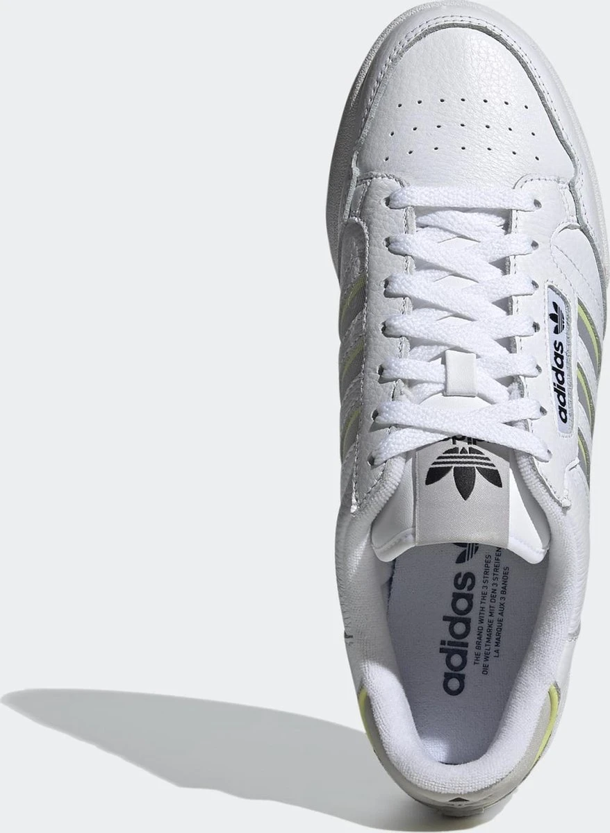 Adidas Continental 80 Stripes Heren Sneakers - Ftwr White/Grey Two/Semi Frozen Yellow - Maat 44 4 Adidas Continental 80 Stripes Heren Sneakers - Ftwr White/Grey Two/Semi Frozen Yellow - Maat 44 - Afbeelding 2