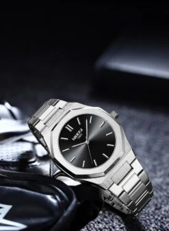 NIBOSI Horloges Voor Mannen -2022 Design - Horloge Mannen - Luxe Zilver - Heren Horloge - Zwart Edelstaal - Roestvrij Staal - Waterdicht- Chronograaf - Geschenkset Met Verstelbare Pin -Casio Verkoop 881x1200