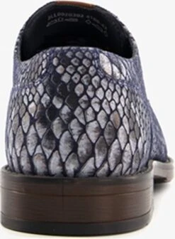 Van Beers Leren Heren Veterschoenen Crocoprint - Blauw - Maat 43 -Casio Verkoop 881x1200 6