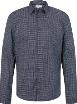 TOM TAILOR Fitted Printed Shirt Heren Overhemd - Maat XL