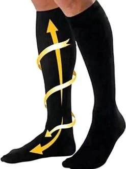 Qrola 4-pack Compressiekousen Maat L/XL (40-44) **BEST QUALITY** / Werksokken / Steunkousen / Compression Socks – Elastisch - Zwart / Sportsokken / Reissokken – Heren/Dames/Unisex – Running/Travel Socks / Gesloten -Casio Verkoop 892x1200 3