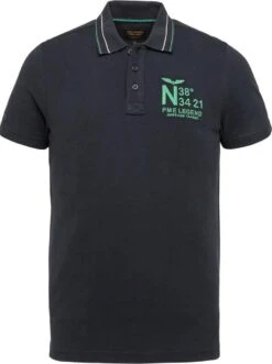 PME Legend Polo Blauw Nugged Pique "Maat: L","Kleur: Blauw"
