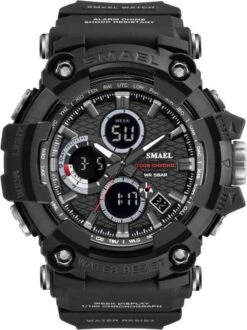 WiseGoods WS1239 Militair Digitaal Sport Horloge - Waterdicht Analoog & Digitaal - Heren - Schokbestendig - Man - Zwart - Ø57