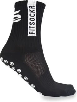 FitSockr Gripsokken Voetbalsokken Sportsokken Anti Slip Sokken Gripsokken Voetbal - Maat 38/43 - Zwart - Polyester