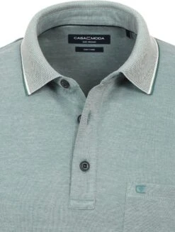 Poloshirt Met Borstzakje 3 Knoops Turquoise Casa Moda - XL