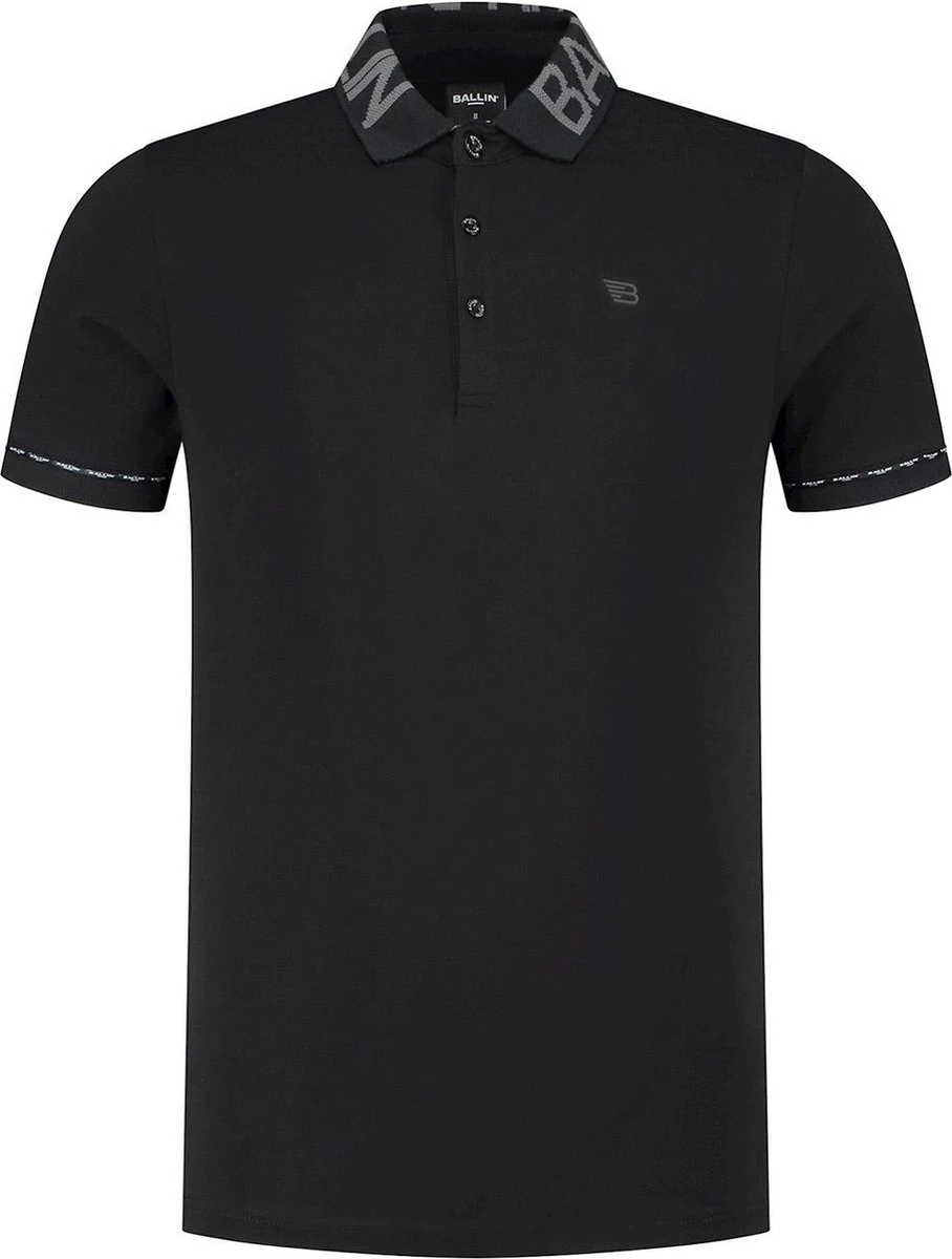 Ballin Amsterdam - Heren Regular Fit Polo - Zwart - Maat M 4 Ballin Amsterdam - Heren Regular Fit Polo - Zwart - Maat M - Afbeelding 2
