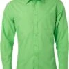 James And Nicholson Heren Longsleeve Poplin Shirt (Kalk Groen)
