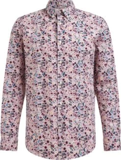 WE Fashion Heren Slim Fit Overhemd Met Dessin