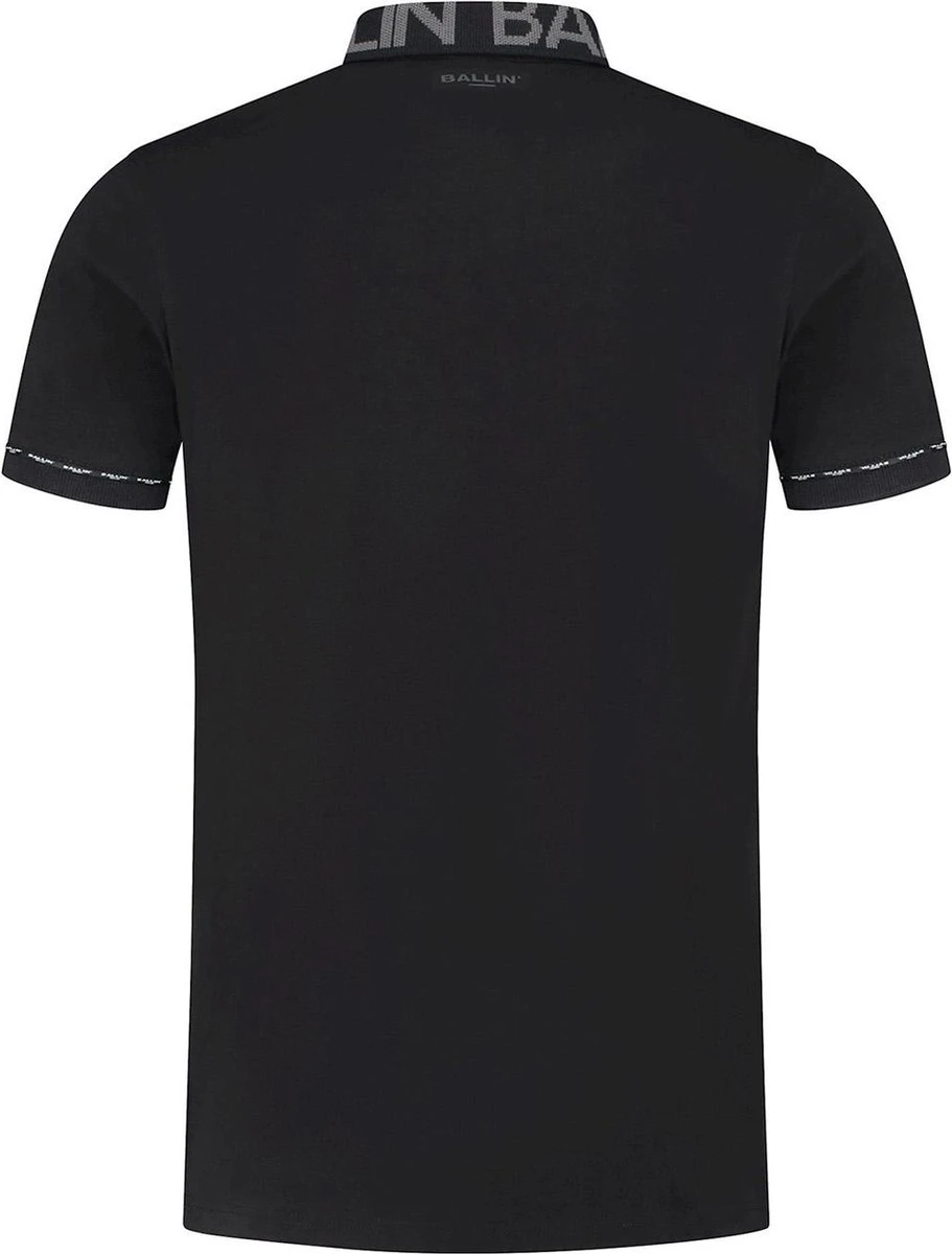 Ballin Amsterdam - Heren Regular Fit Polo - Zwart - Maat M 5 Ballin Amsterdam - Heren Regular Fit Polo - Zwart - Maat M - Afbeelding 3