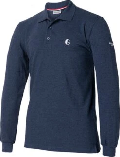 Gentlemen Heren Poloshirts Lange Mouw 100% Katoen Blue L