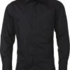 James And Nicholson Heren Longsleeve Poplin Shirt (Zwart)